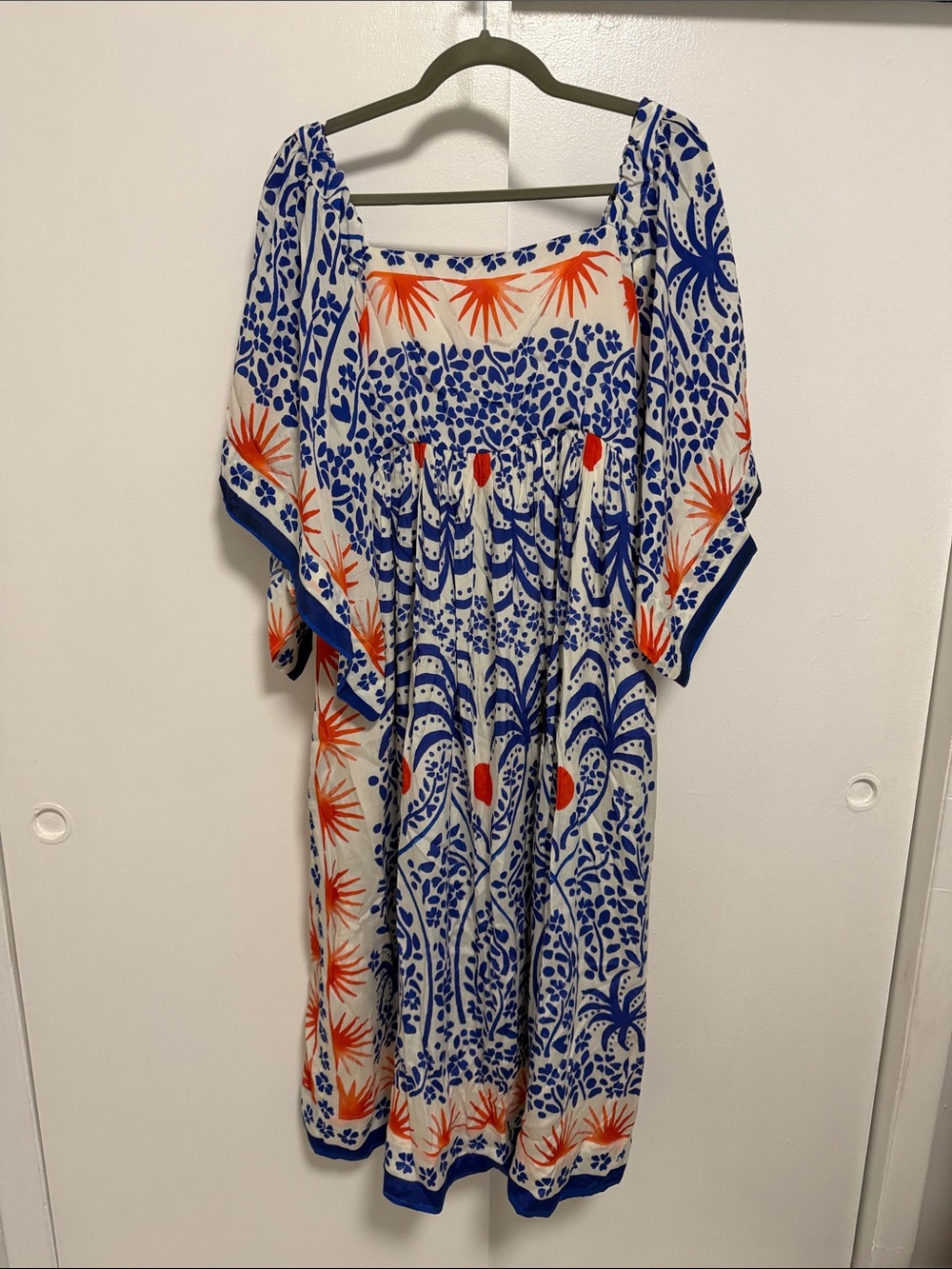 NWT Farm Rio Blue & Orange Printed Women's Dress